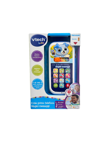 VTech Il Mio Primo Telefono - Magici Messaggi Blu, Gioco Interattivo 9-36 Mesi