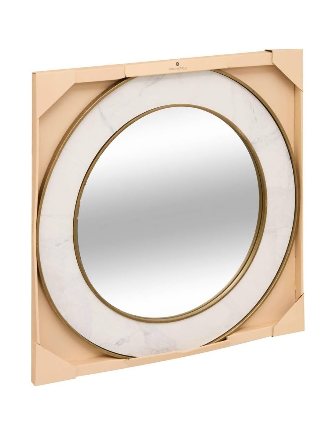 Atmosphera – Specchio rotondo Alisha bianco Ø74 cm