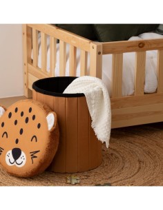 Pouf-coffre pieghevole per bambini Leopardo "Anoki" 30x36 cm