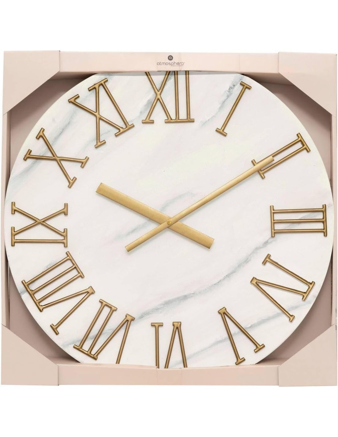 Atmosphera – Orologio da parete Alisha in metallo effetto marmo, D. 56 cm