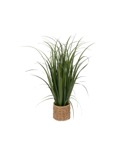 Mazzo lino Zya, alto 122 cm, verde, vaso fibre naturali, dimensioni 96x96x122 cm