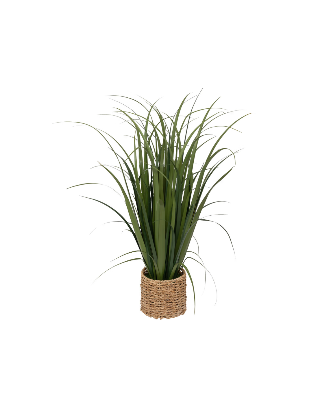 Mazzo lino Zya, alto 122 cm, verde, vaso fibre naturali, dimensioni 96x96x122 cm