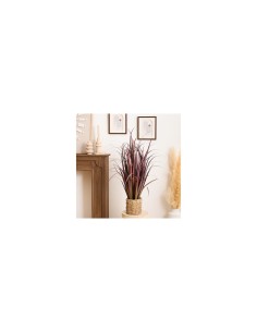 Mazzo lino Zya, alto 122 cm, verde, vaso fibre naturali, dimensioni 96x96x122 cm