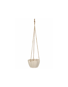 Cache-pot sospeso "Wild" in ceramica bianca H17 cm