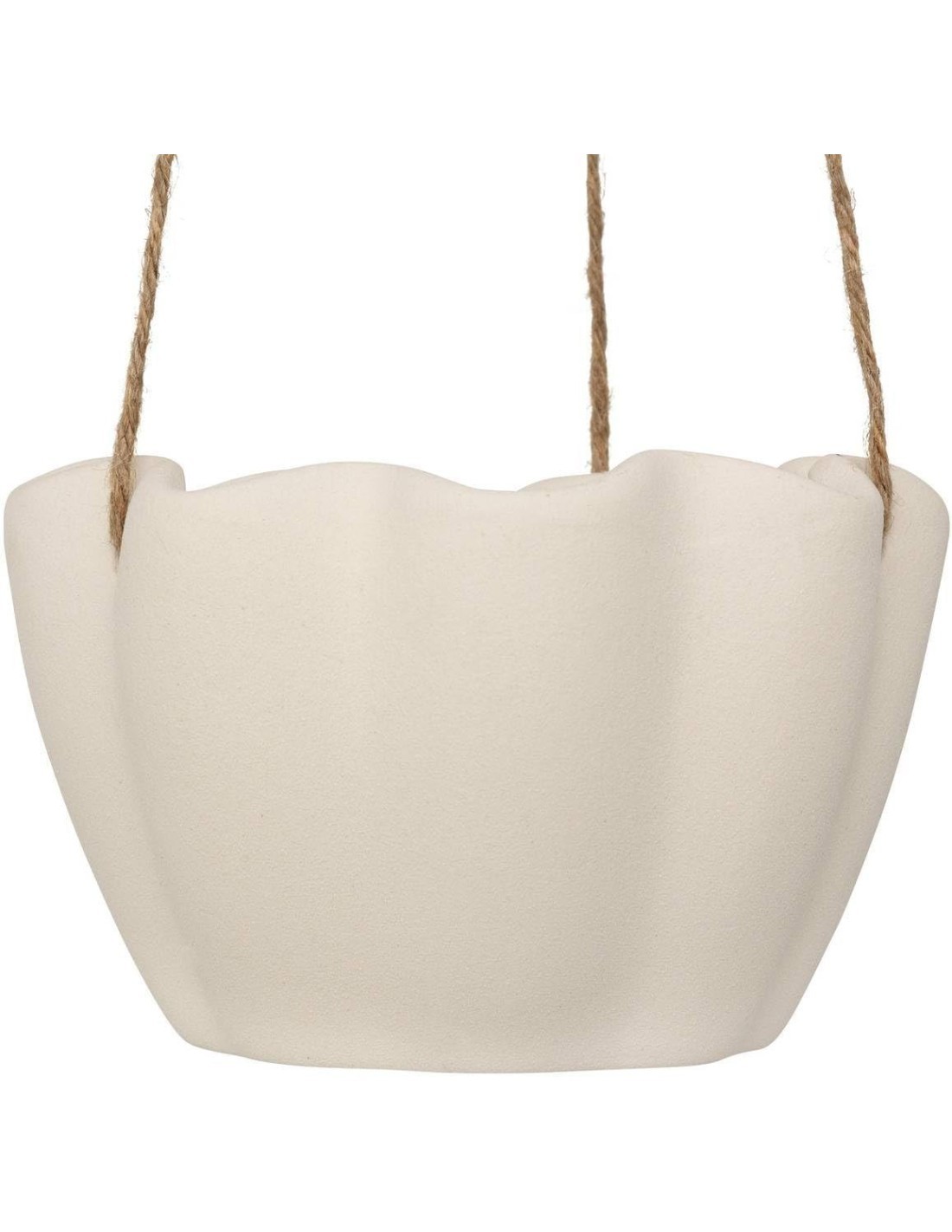 Cache-pot sospeso "Wild" in ceramica bianca H17 cm