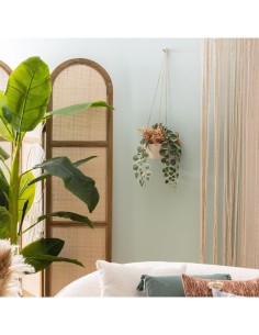 Cache-pot sospeso "Wild" in ceramica bianca H17 cm