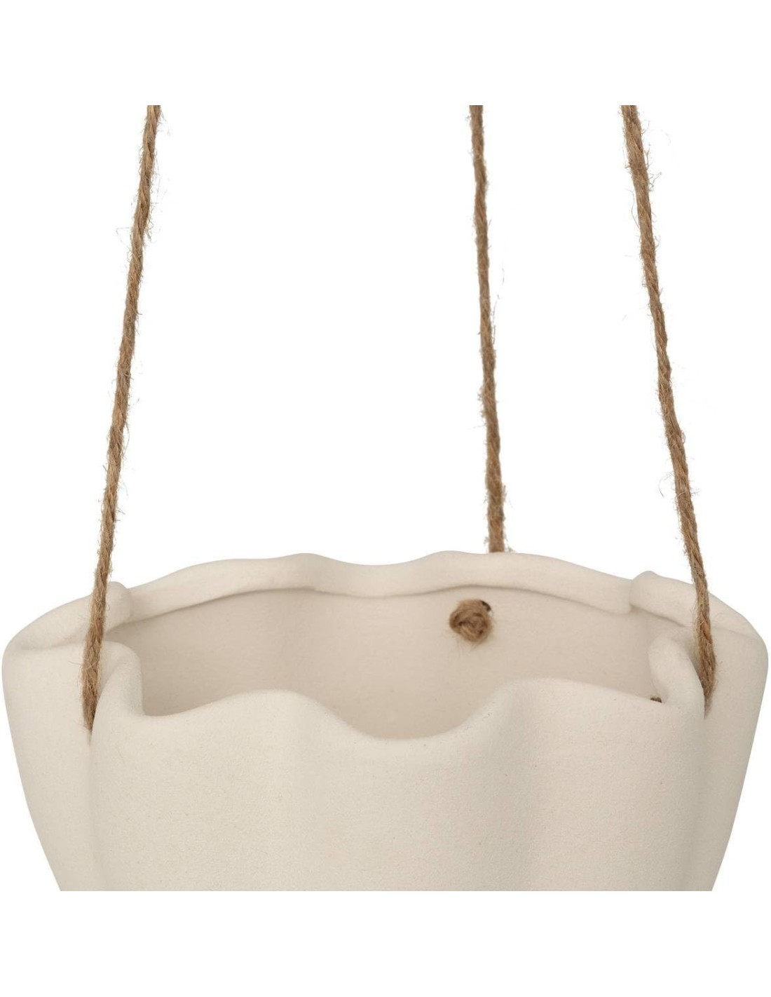 Cache-pot sospeso "Wild" in ceramica bianca H17 cm