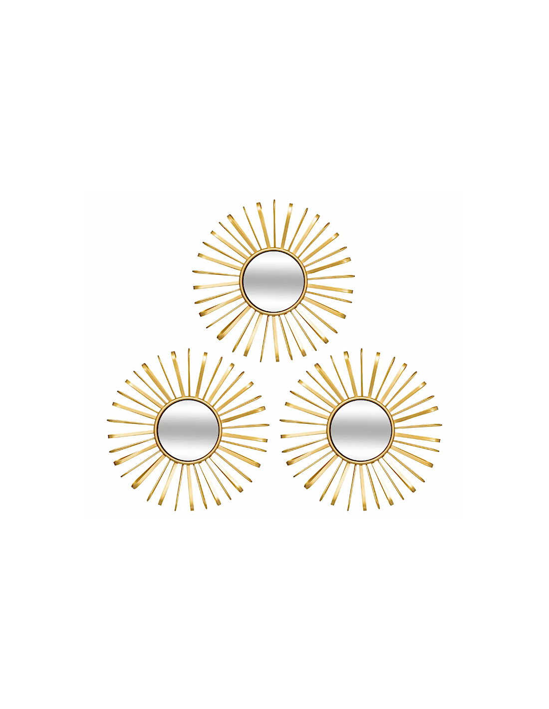 Atmosphera – Set di 3 specchi Warren oro Ø24,5 cm