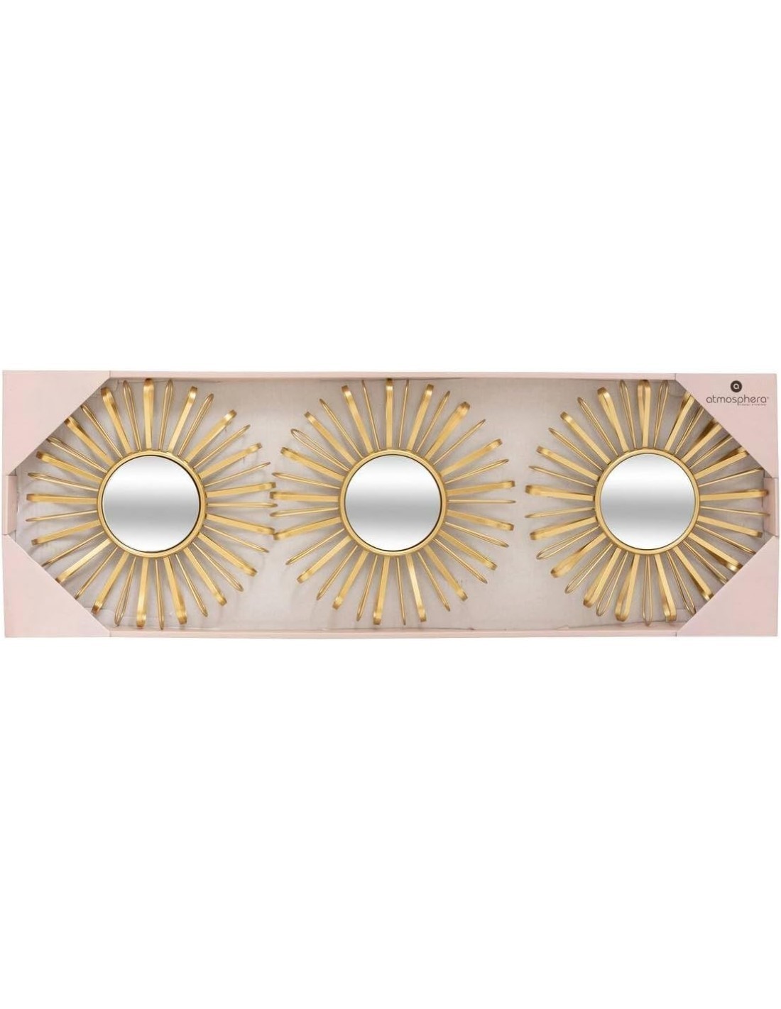 Atmosphera – Set di 3 specchi Warren oro Ø24,5 cm