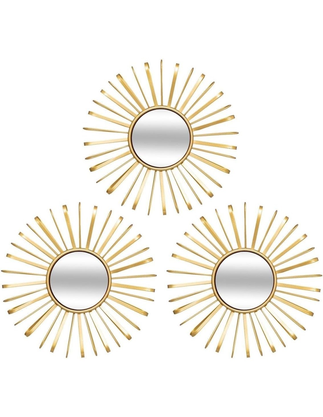 Atmosphera – Set di 3 specchi Warren oro Ø24,5 cm