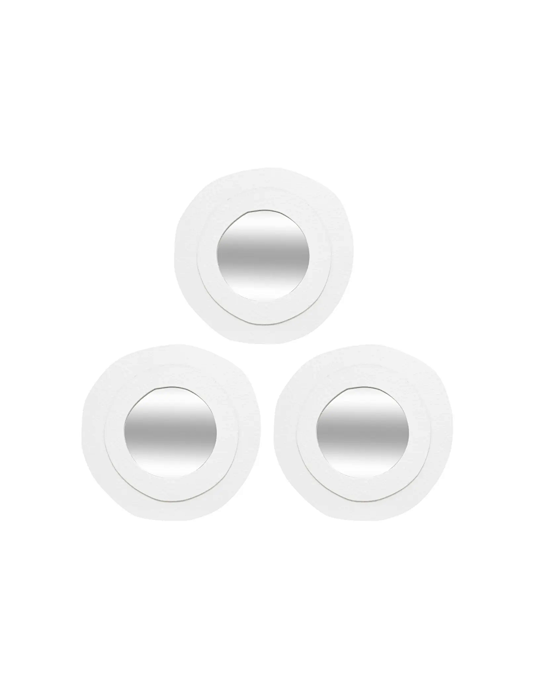 Atmosphera – Set di 3 specchi Emily bianchi Ø25 cm
