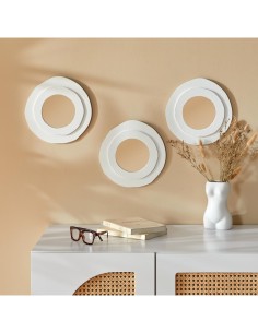 Atmosphera – Set di 3 specchi Emily bianchi Ø25 cm