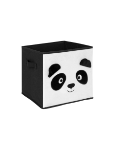 Contenitore per bambini Panda Atmosphera Velluto Bianco/Nero 29x29 cm