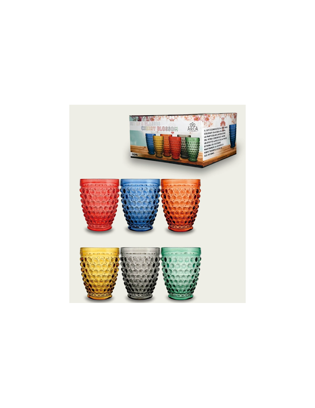 CONF 6 BICCHIERI 58850 BLOSSOM 27ML MULTICOLOR
