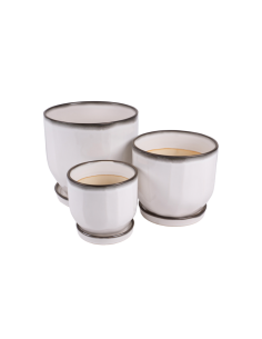 CACHEPOT 140690 1 MIS CERAMICA GRIGIO CON SOTTOVASO