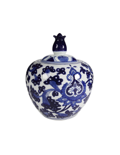 POTICHE 802470 PORCELLANA 20X25CM DECORO BLU