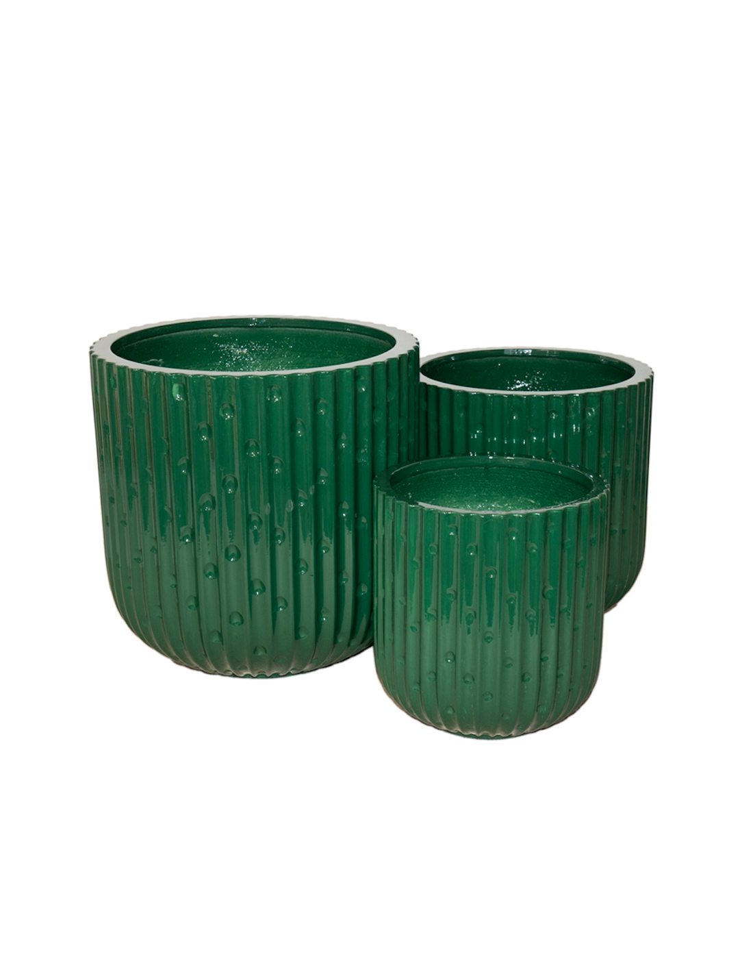 VASO 140499 3 MIS VETRORESINA VERDE 36X36CM