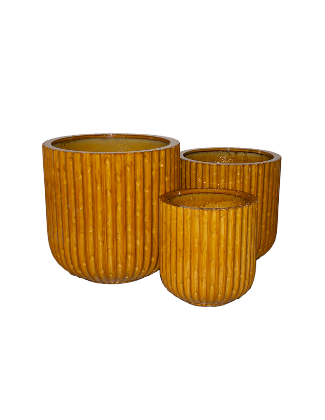 VASO 140503 3 MIS VETRORESINA SENAPE 36X36CM