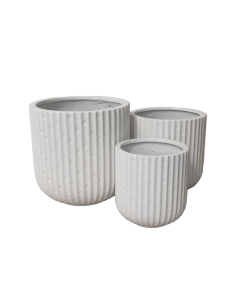 VASO 140507 2 MIS VETRORESINA AVORIO 24X25CM