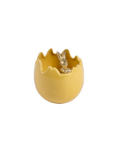 UOVO CONTENITORE 141049 GIALLO CONIGLIO CERAMICA 9X9CM