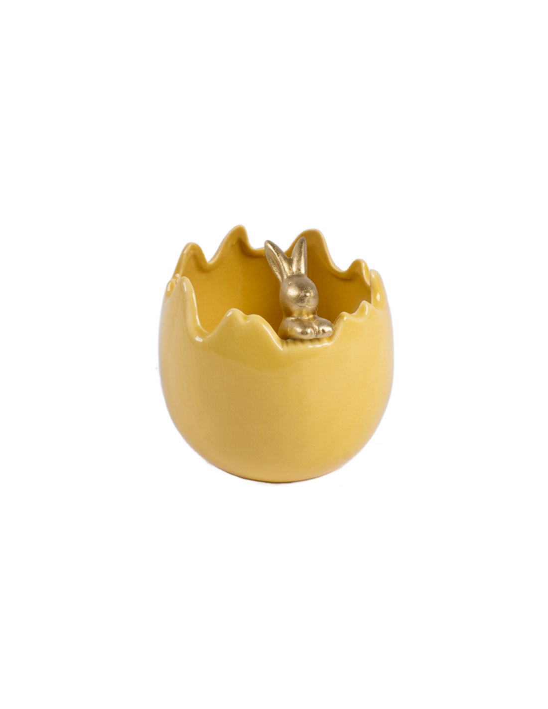 UOVO CONTENITORE 141049 GIALLO CONIGLIO CERAMICA 9X9CM