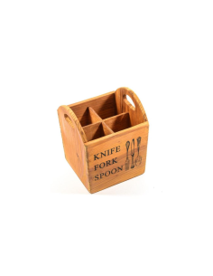 CESTELLO PORTAPOSATE 22031 LEGNO 15X15X18CM 4 SCOMPARTI