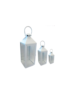 LANTERNA 67820 3 MIS FERRO BIANCO 18X18X52CM