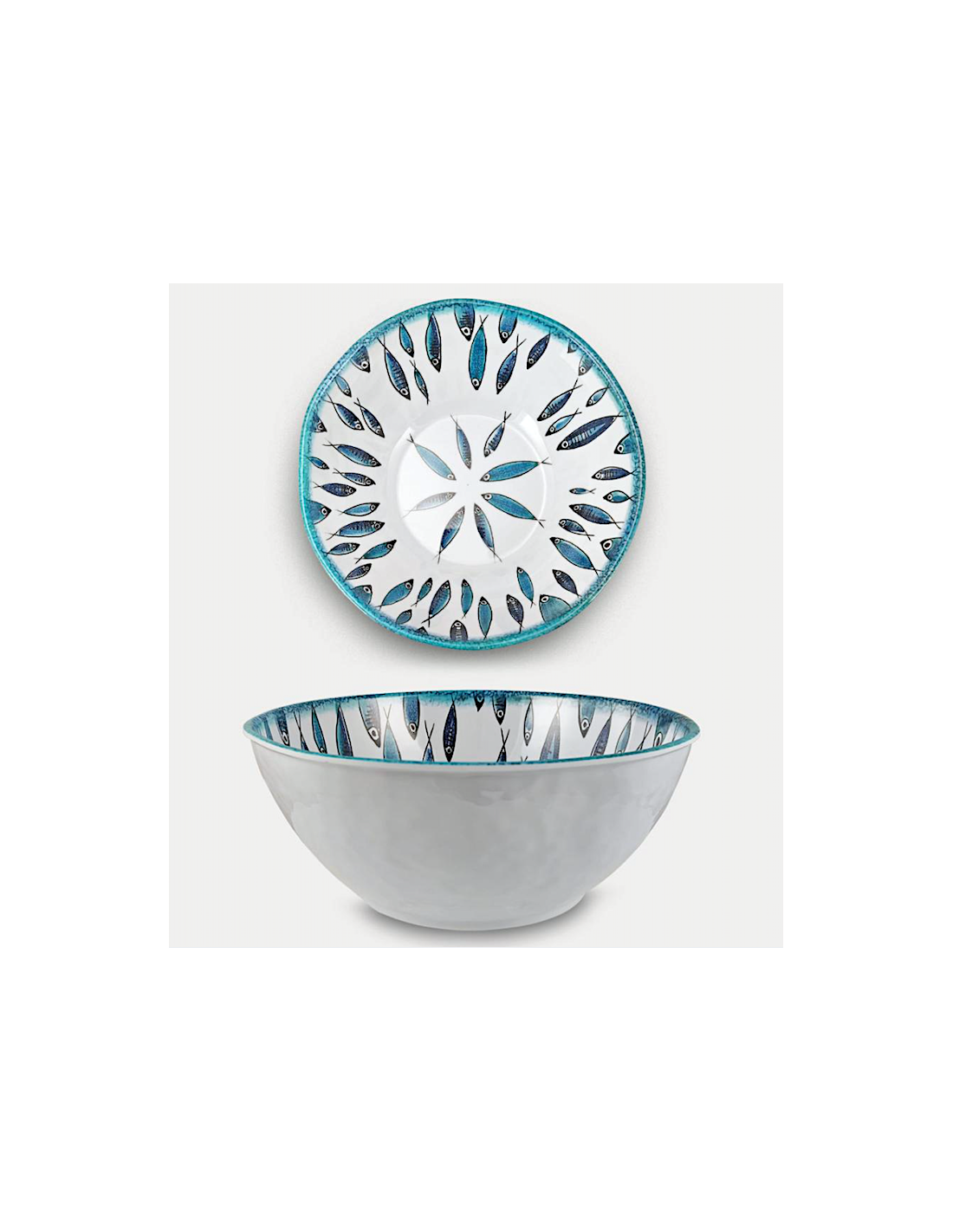 CIOTOLA MELAMINA 28CM H10CM DECORO FISH