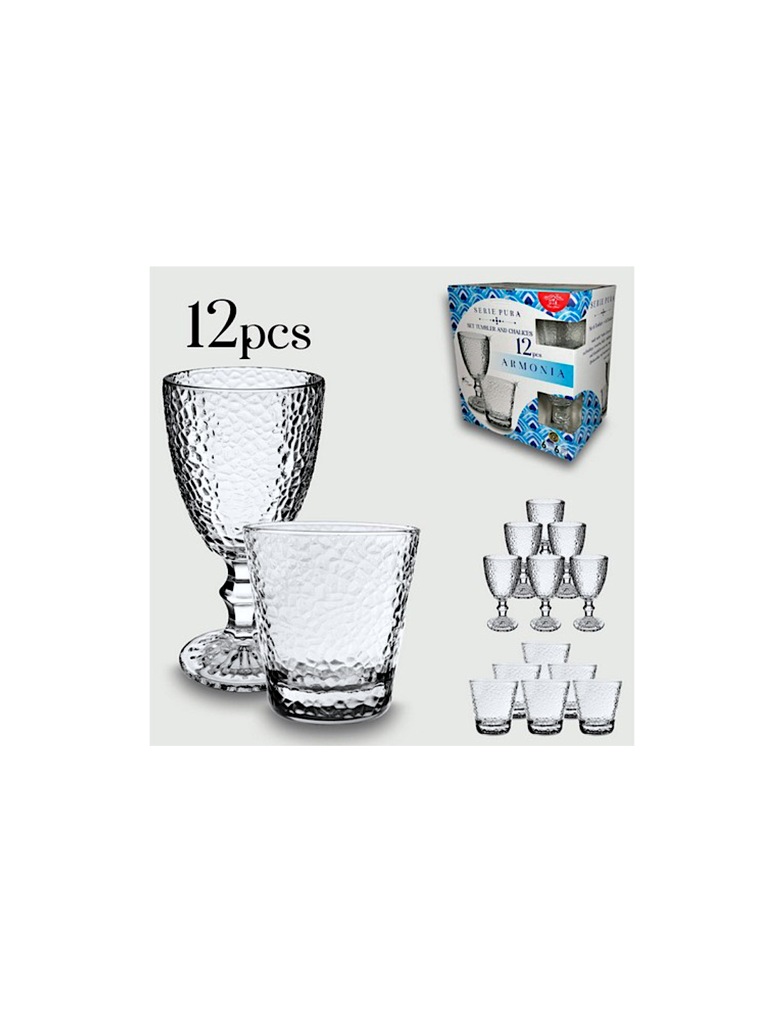 SET 12PZ CALICI+BICCHIERI PURA
