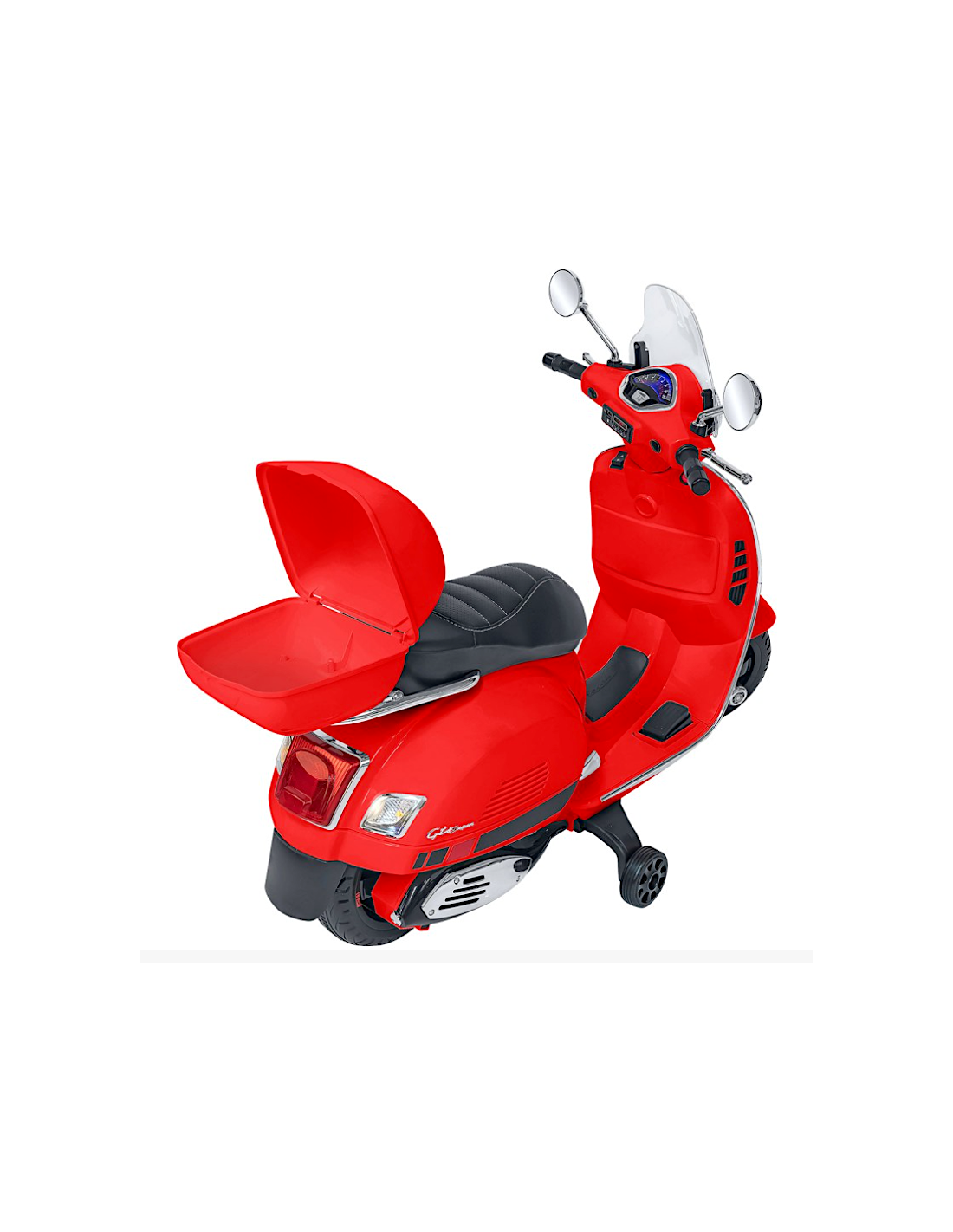 VESPA GTS, 12V, ROSSA, MOTO ELETTRICA BAMBINI CON TELECOMANDO