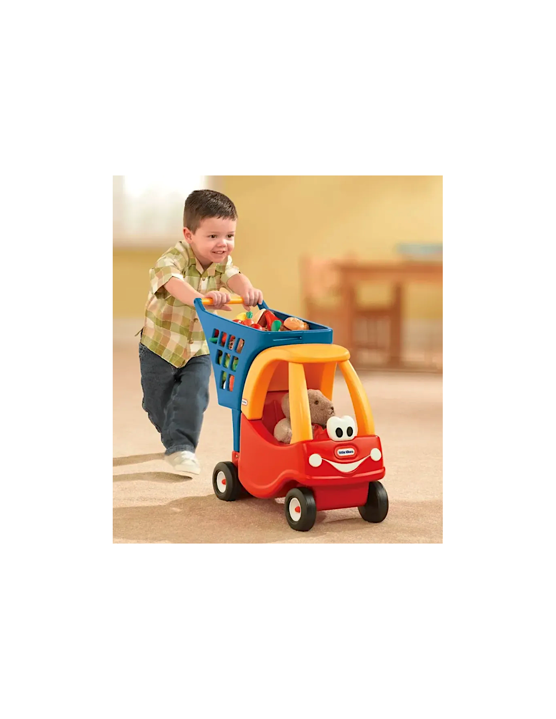 COZY COUPE CARRELLO SPESA, GIOCATTOLO BAMBINI  + 18 MESI, BLU ROSSO GIALLO