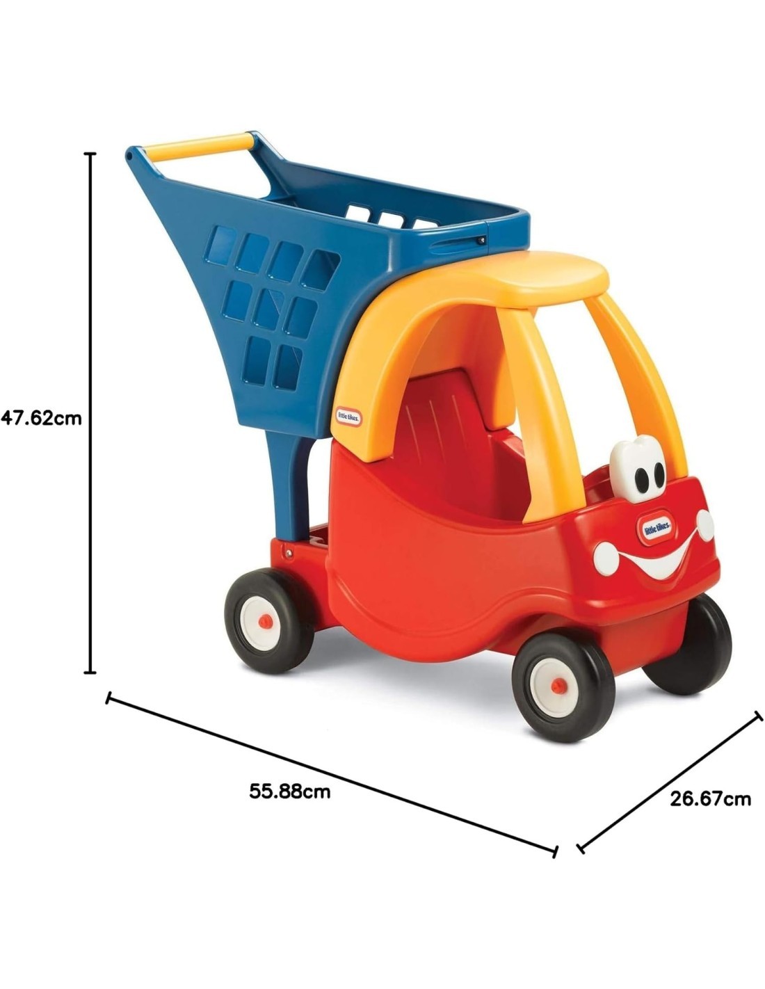 COZY COUPE CARRELLO SPESA, GIOCATTOLO BAMBINI  + 18 MESI, BLU ROSSO GIALLO