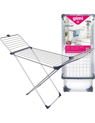 Gimi Tempo Stendibiancheria da Pavimento in Alluminio 20 m