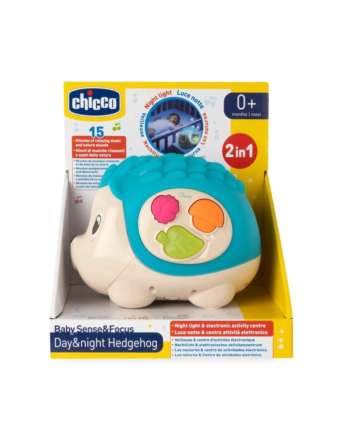 Chicco Riccio Giorno & Notte Gioco 2 in 1 – Lampada Notturna e Centro Attività Interattivo