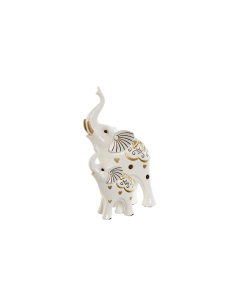 FIGURA ELEFANTI FD212958 RESINA 11X8X19CM BIANCO