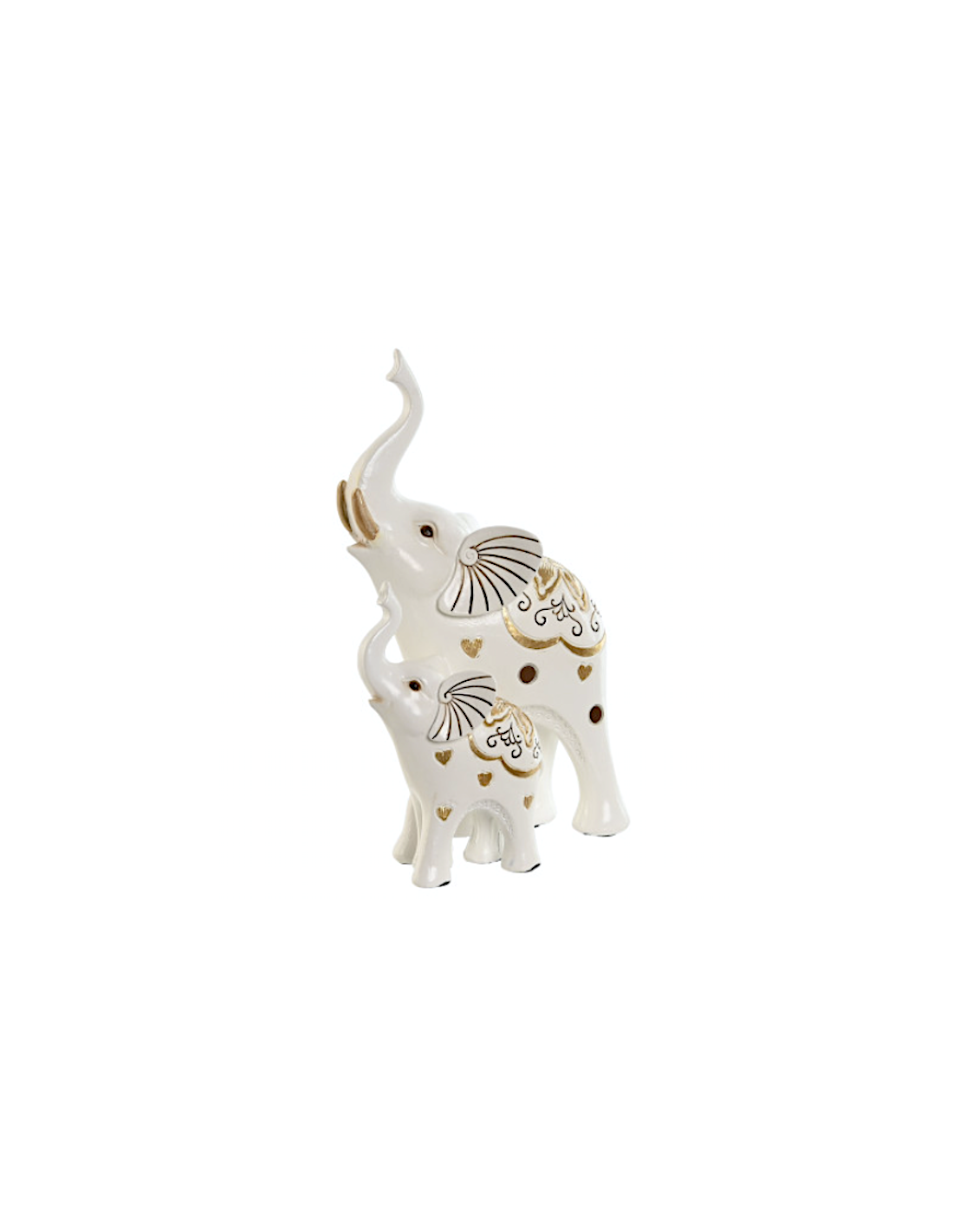 FIGURA ELEFANTI FD212958 RESINA 11X8X19CM BIANCO