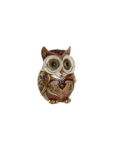 FIGURA GUFO FD215864 RESINA 10X7X14CM DORATO