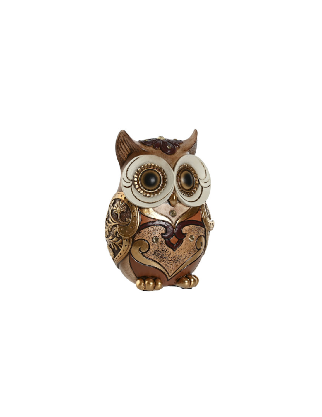 FIGURA GUFO FD215864 RESINA 10X7X14CM DORATO