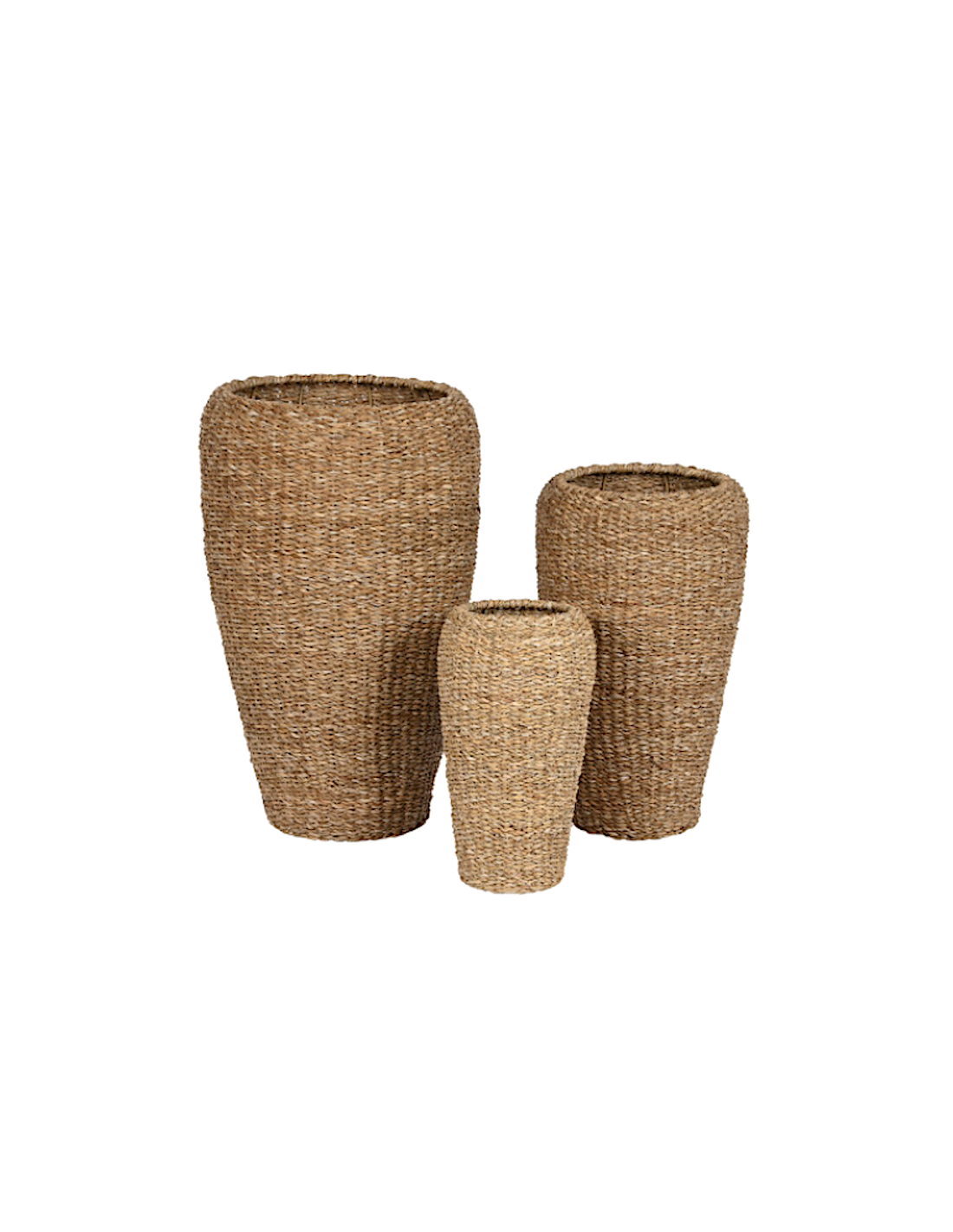 FIORIERA MC210273 2 MIS SEAGRASS/METALLO 32X56CM NATURALE