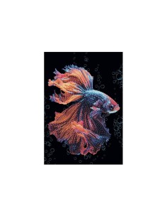 Diamantiny Level Up Mondo Marino, Kit Mosaico Pesce Combattente, Crystal Art con Gemme 3D, Creativo per Bambini 8+