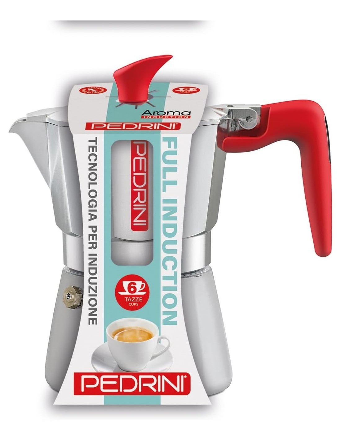 Pedrini Caffettiera Aroma 6 Tazze Induzione