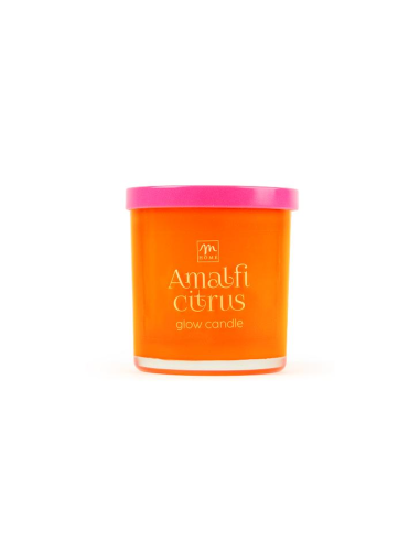 CANDELA FLUO 21850 ARANCIONE 170GR VETRO CON COPERCHIO