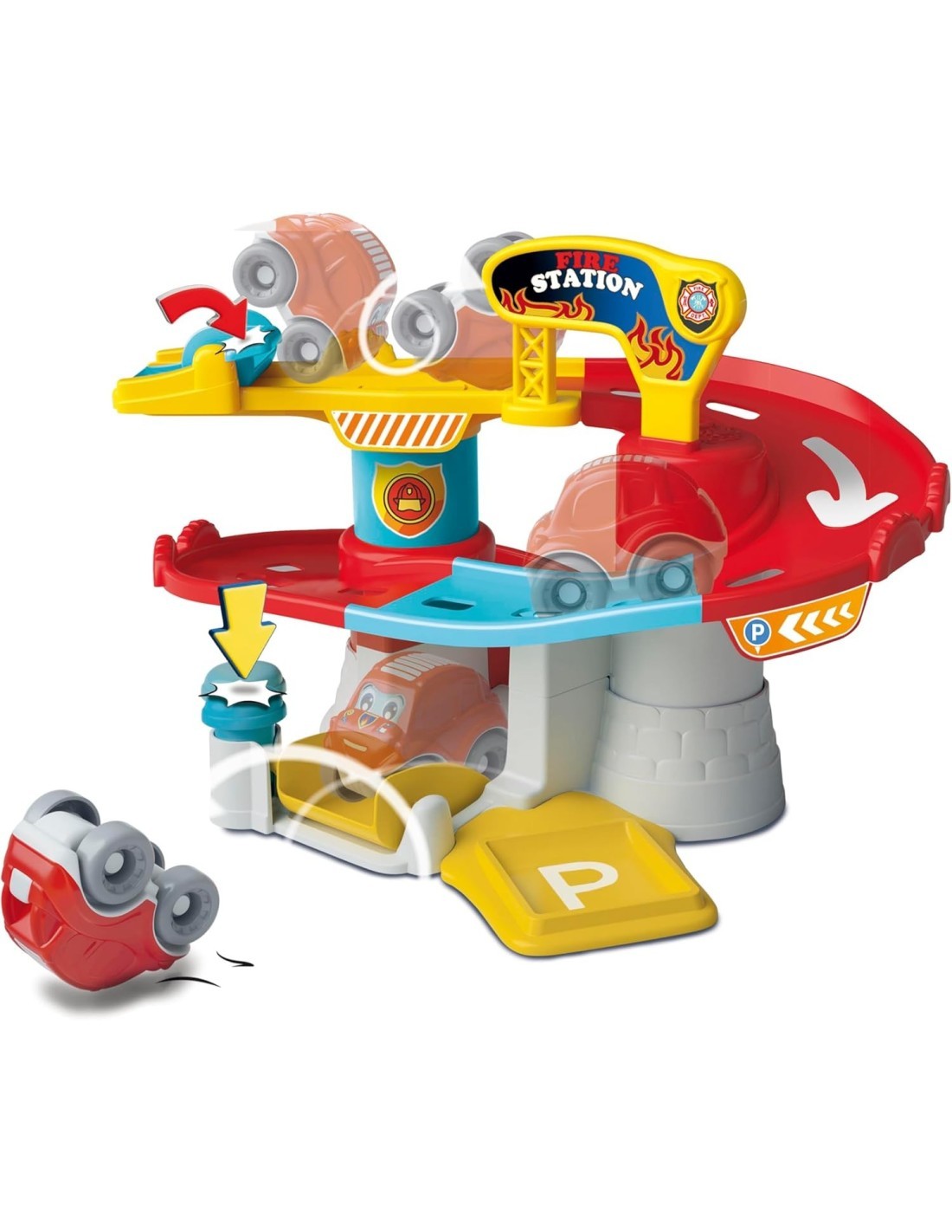 STAZIONE DEI POMPIERI CLEMENTONI BABY FIRE STATION 17559 , PISTA MACCHININE PER BAMBINI 18+ MESI