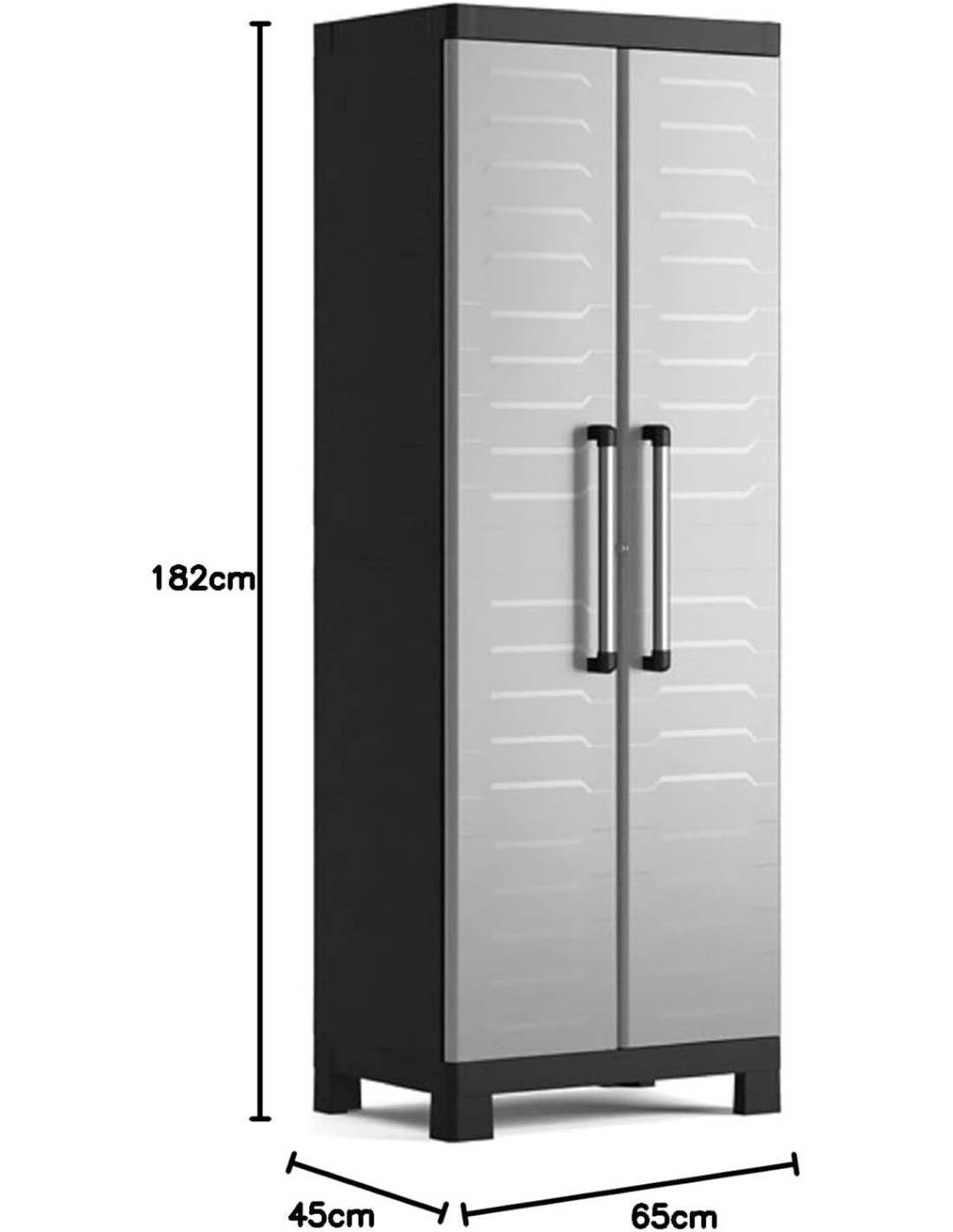 ARMADIO DETROIT ALTO GRIGIO/NERO 65X45X182CM
