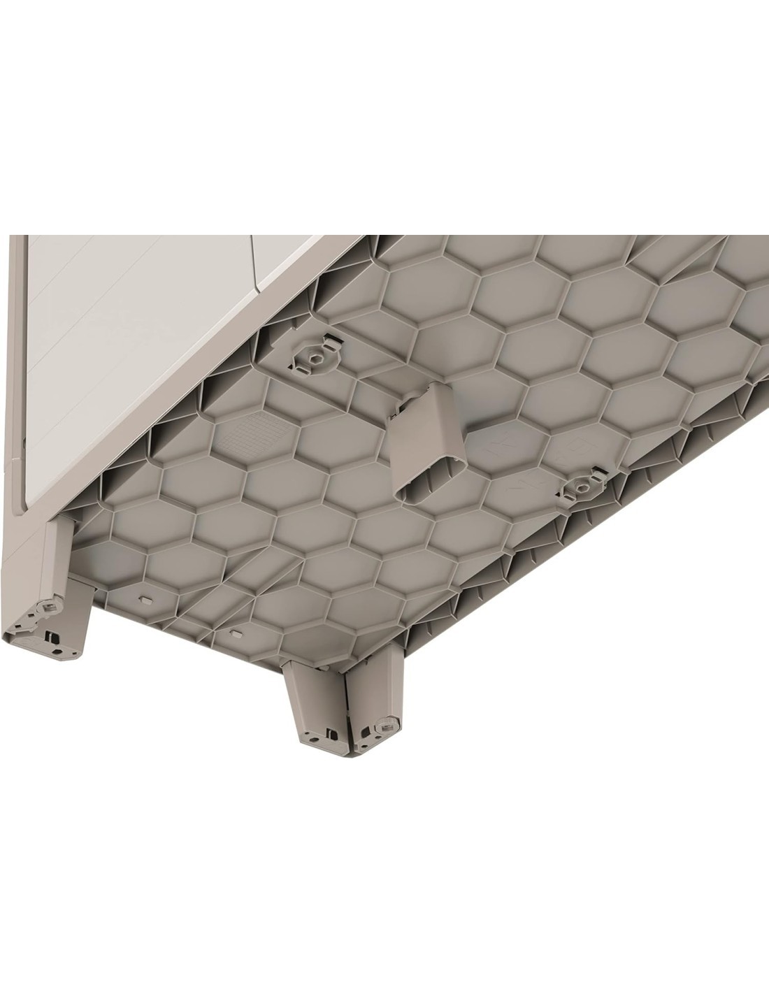 Keter Gulliver, armadio portascope da esterno, 8 ripiani pieghevoli, 80x44x182 cm, balcone, giardino, sabbia, beige, resina