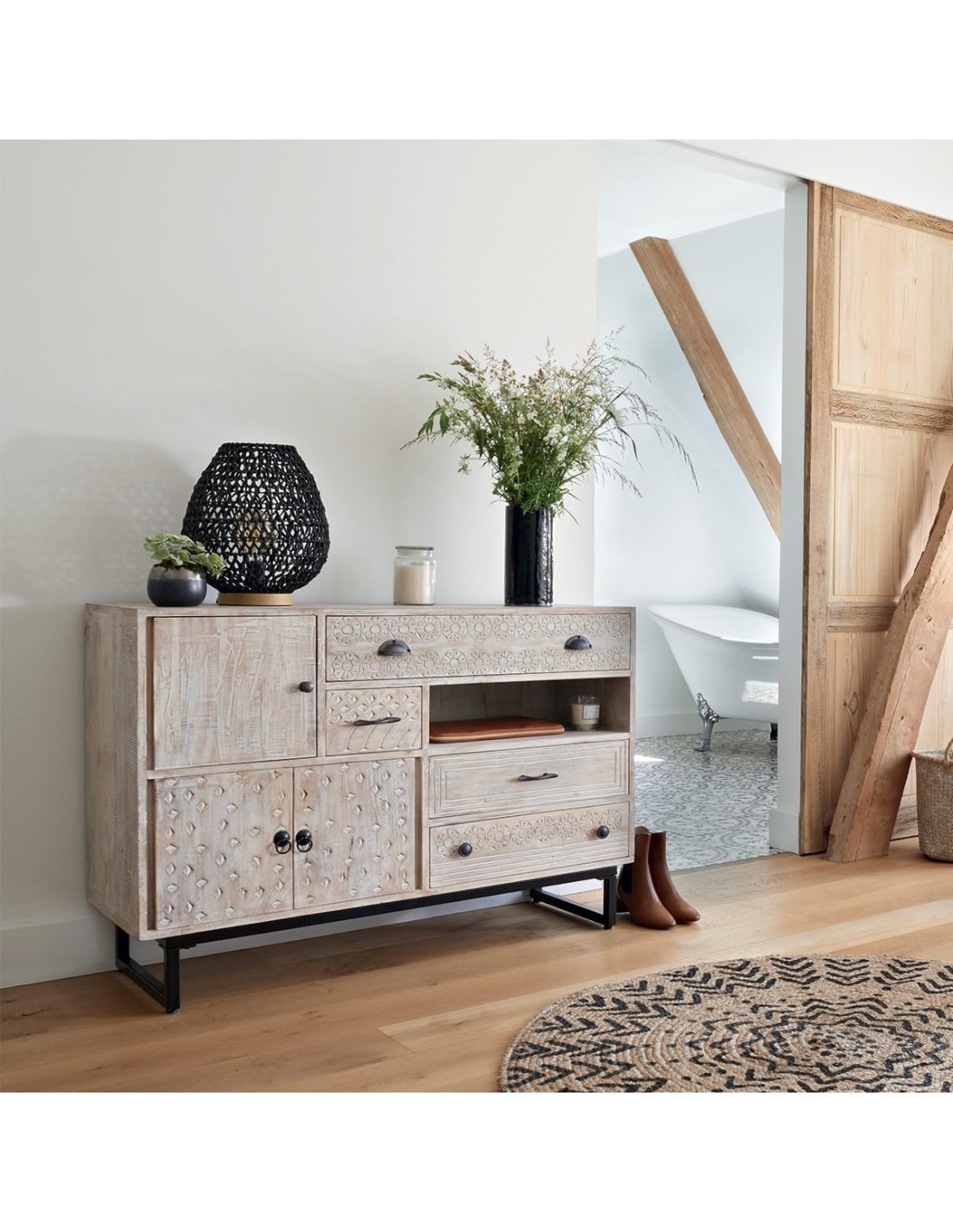 Atmosphera – Credenza a 3 ante Ajay in mango 115x80 cm