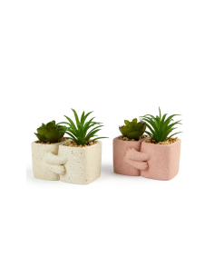 COPPIA PIANTINE 26098 VASO CEMENTO 10X9X9CM ASSORTITO