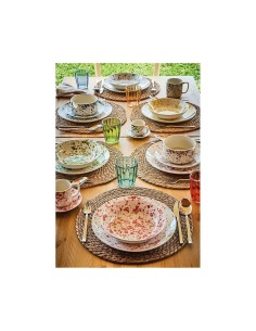Tognana Apulia Servizio Piatti 18 Pezzi in Porcellana Multicolor per 6 Persone