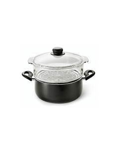 Casseruola Fuoco & Idee 24 cm con Vaporiera in Vetro Borosilicato