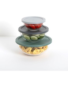 5five - Set di 3 contenitori in vetro borosilicato